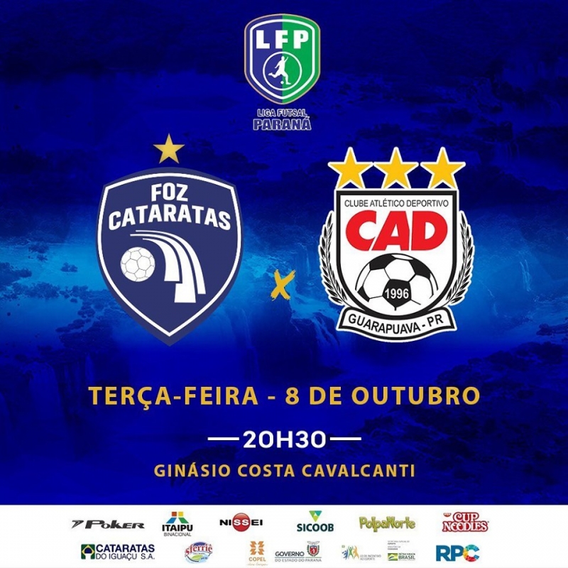 FOZ CATARATAS RECEBE CAD NESTA TERÇA PELA LIGA PARANÁ