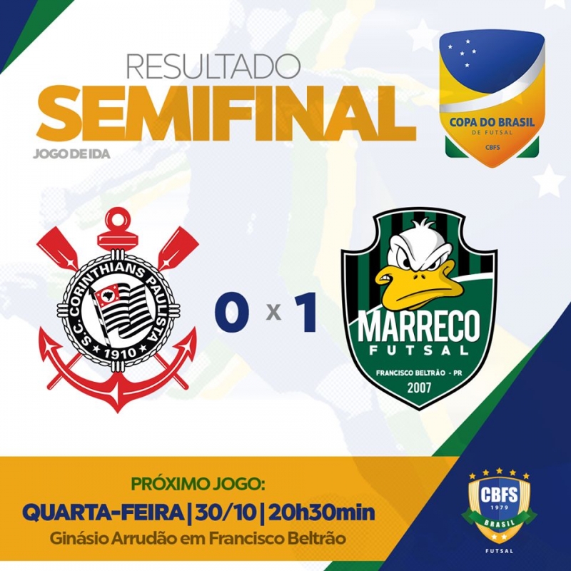 MARRECO VENCE PRIMEIRA PARTIDA DA SEMIFINAL DA COPA DO BRASIL